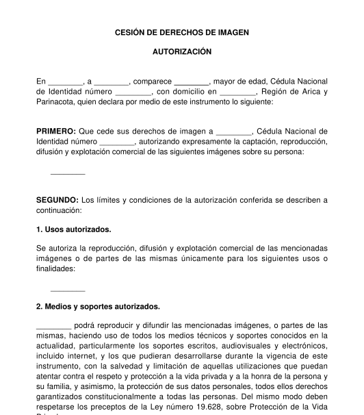 Cesión de Derechos de Imagen