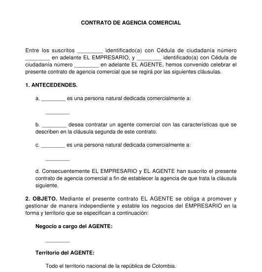 Contrato de agencia comercial