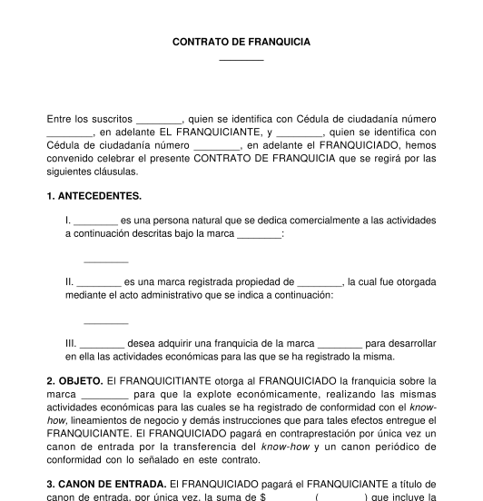 Contrato de franquicia