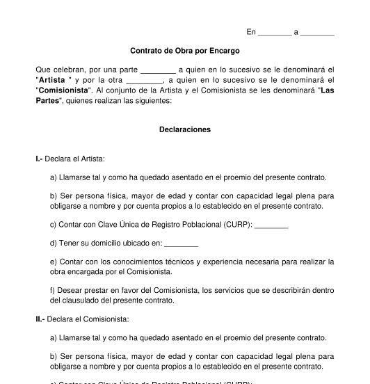 Contrato de Obra por Encargo
