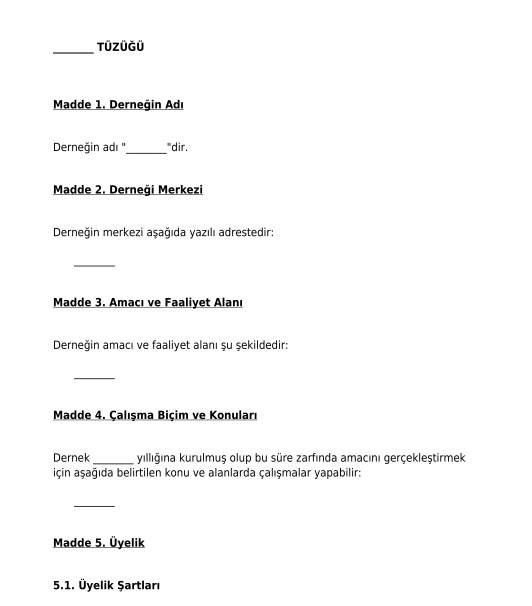 Dernek Tüzüğü
