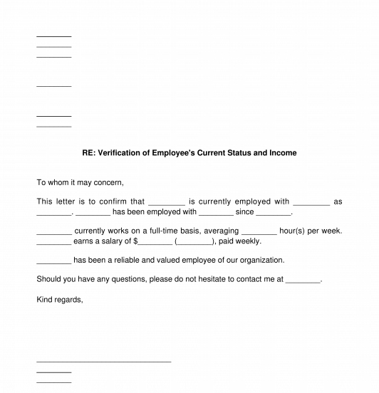 Employment Verification Letter