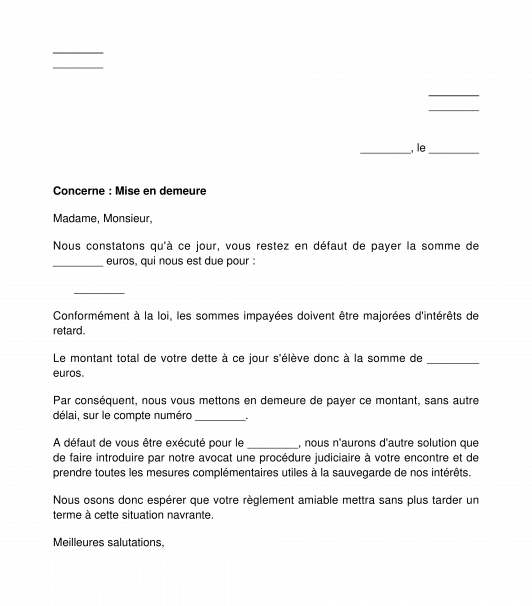 Mise en demeure