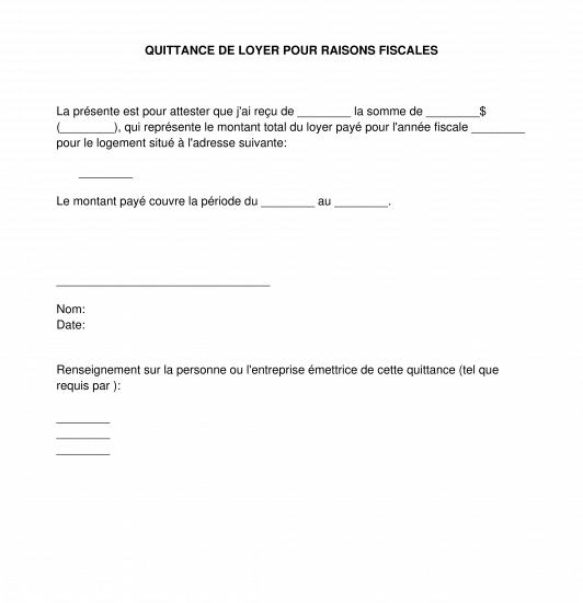 Quittance de loyer