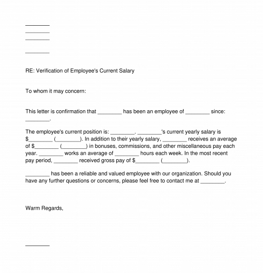 Salary Verification Letter