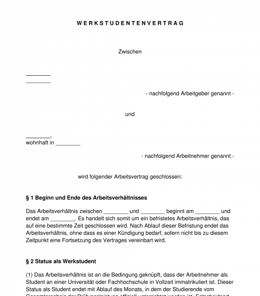 Werkstudentenvertrag